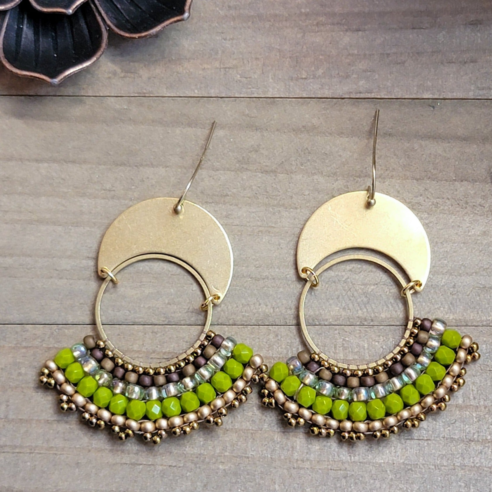 Beaded deals fan earrings