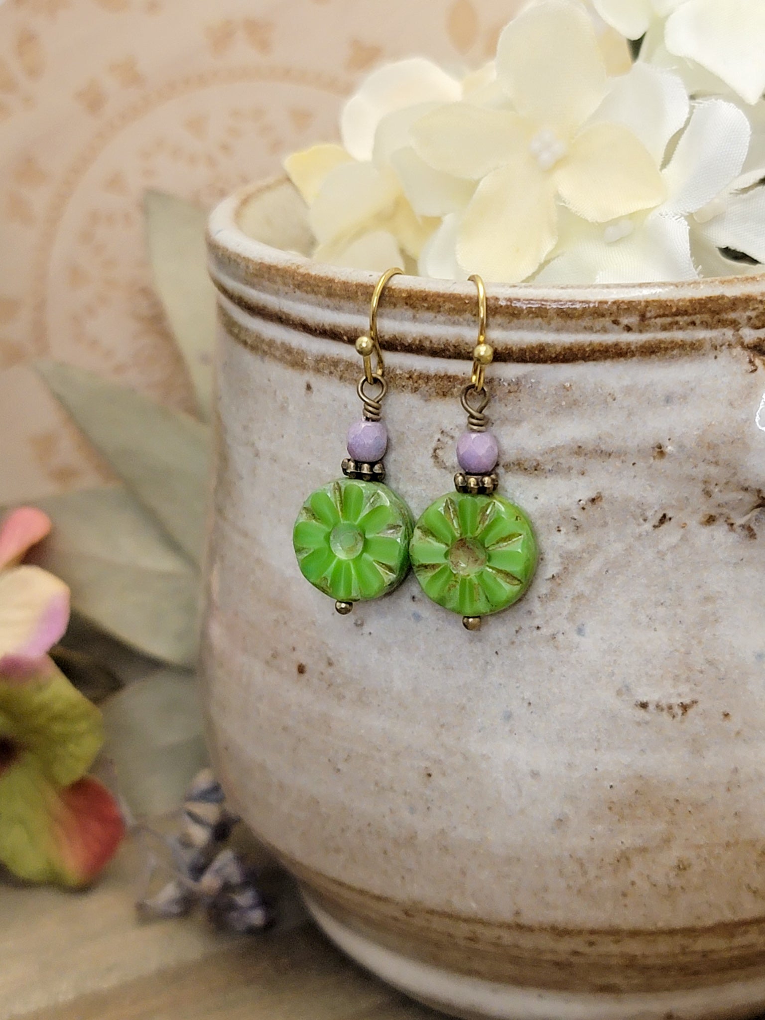 Small deals green earrings