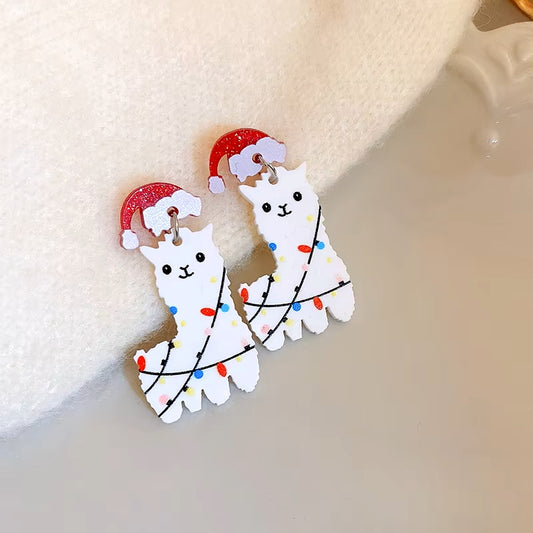 Festive Llama Alpaca Earrings, Nicki Lynn Jewelry 