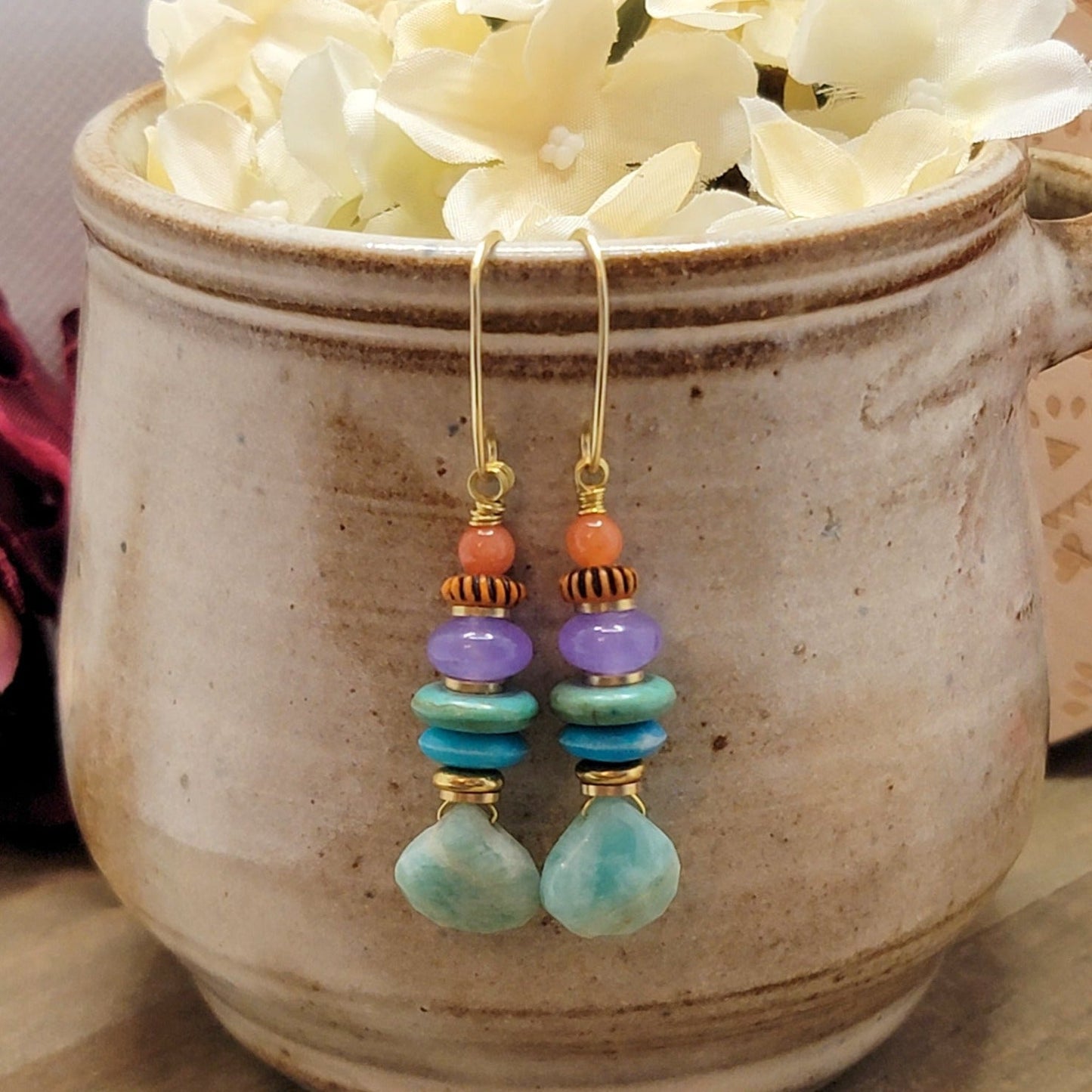 Multi Colored Gemstone Drop Earrings - Nicki Lynn Jewelry