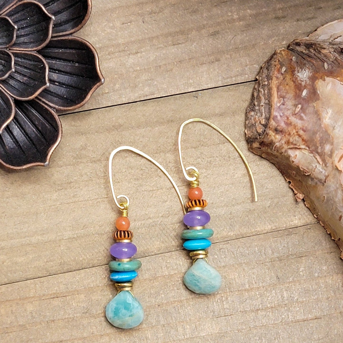 Multi Colored Gemstone Drop Earrings - Nicki Lynn Jewelry