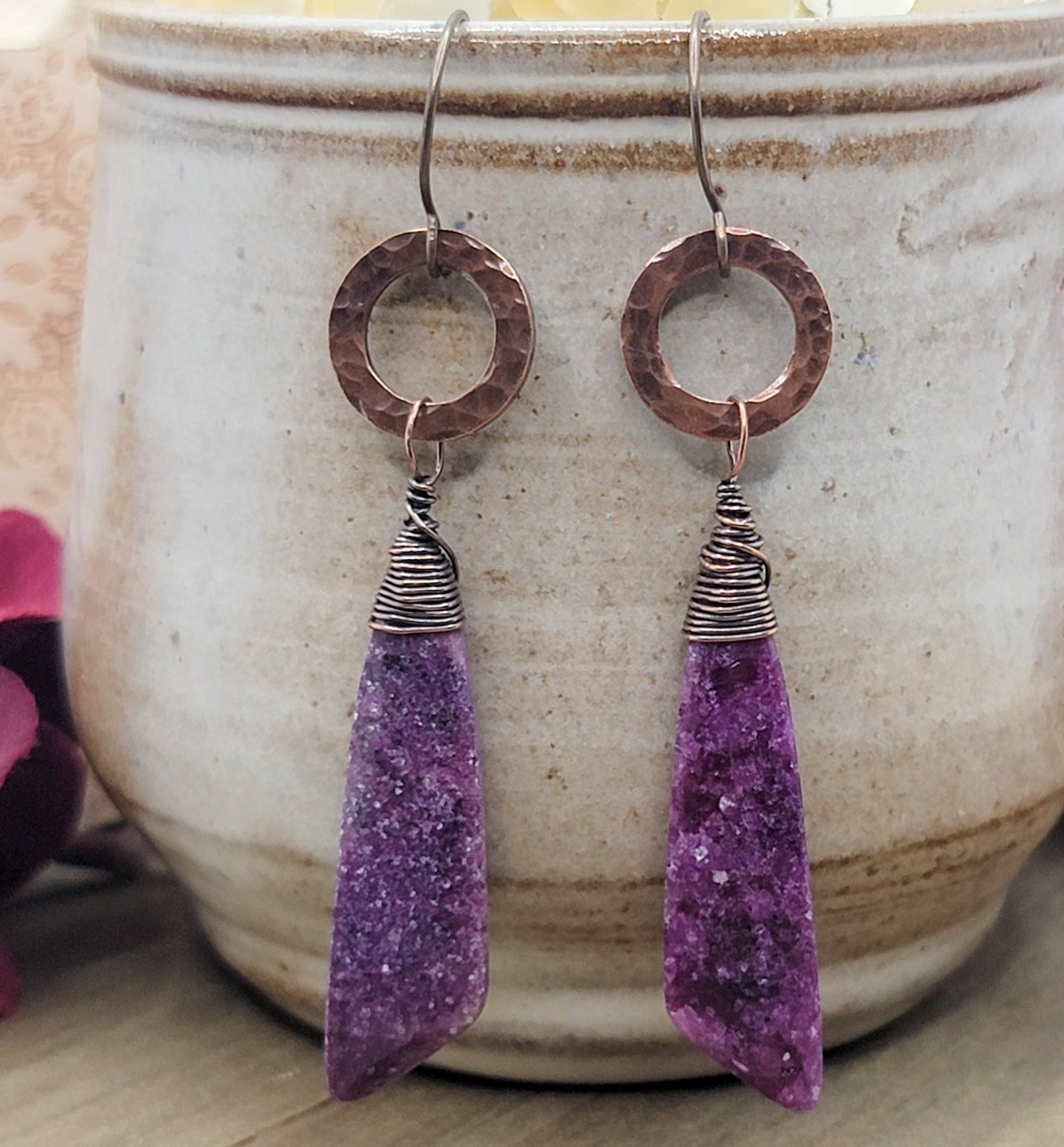 Lepidolite earrings on sale