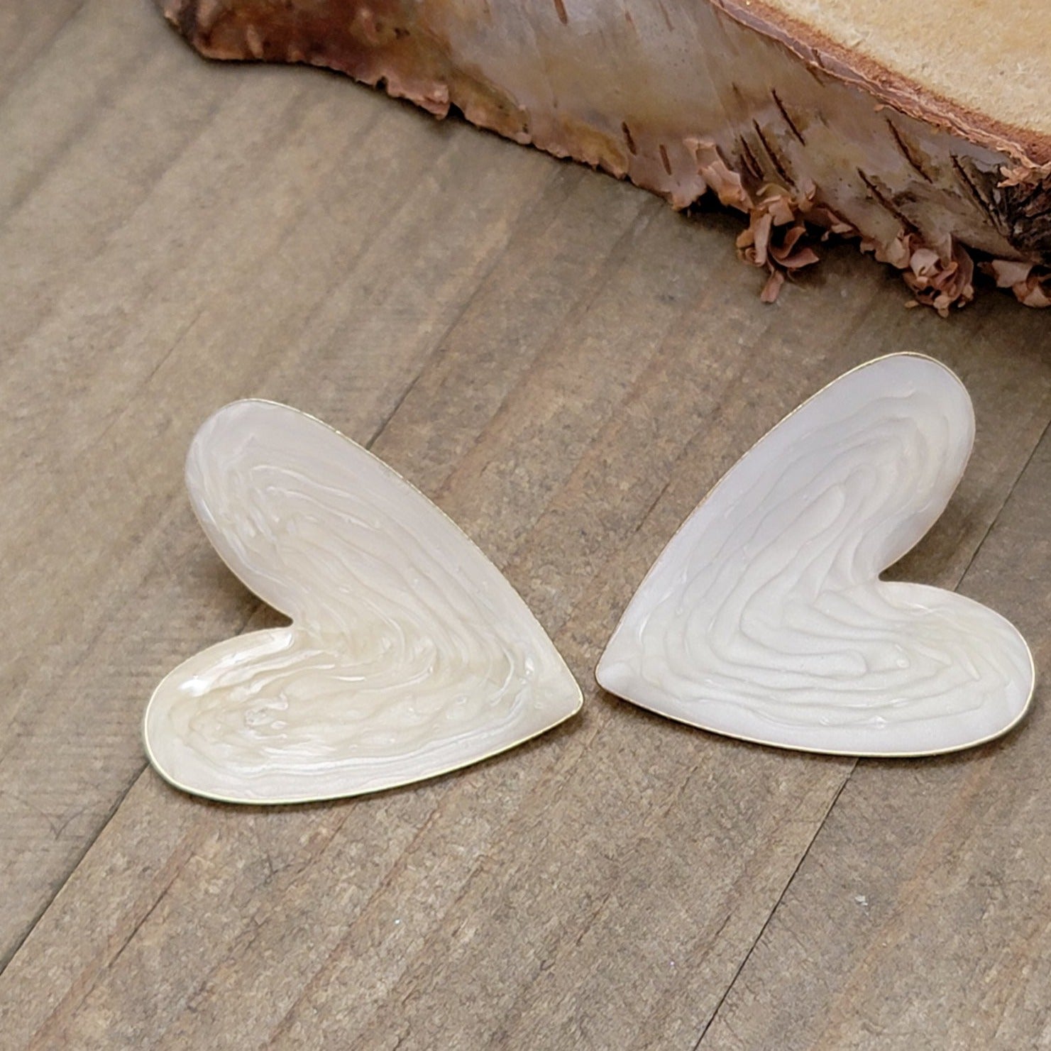 White and Black Heart Rhinestones Post Earrings – Nicki Lynn Jewelry